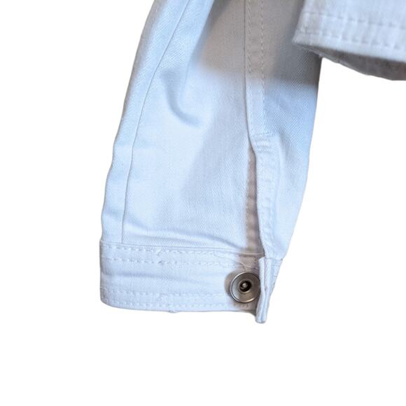 Blue Identity Jean Jacket White Small Petite - Picture 6 of 7